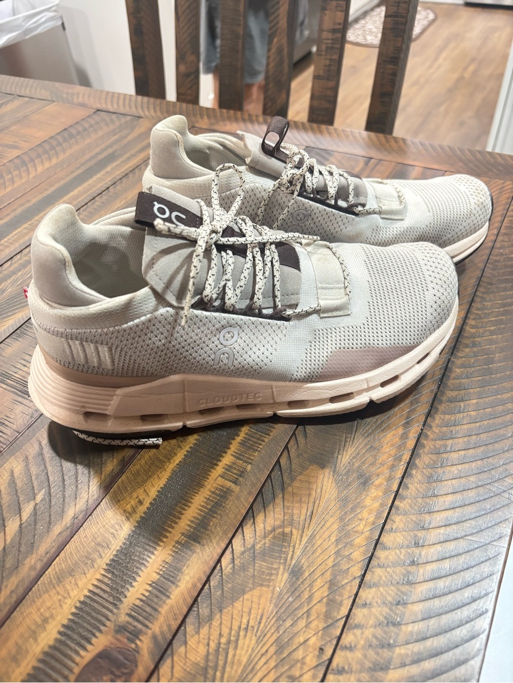 On Running Women's Cloudtec Lace-Up Sneakers in Beige and Brown